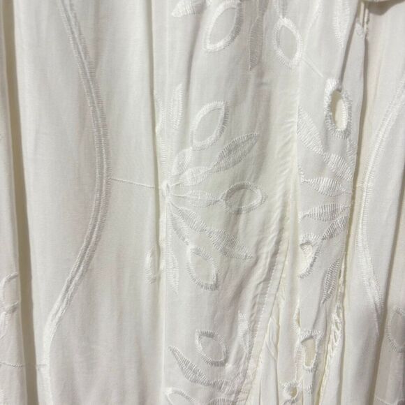 Beyond The Radar Women's Eyelet Midi Wrap Skirt White Large Unlined Embroidery - Picture 6 of 15